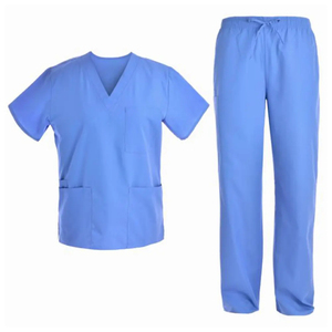 Ensembles d'uniformes médicaux personnalisés en gros pour infirmières, en tissu tissé, style jogger, bleu marine - Product Image 3
