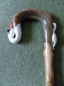 Luxury Vintage Polished Buffalo Horn Eco-Friendly Durable Left-Handed Walking Stick for <b>Old</b> Age Handicapped Camping - Product Image 4
