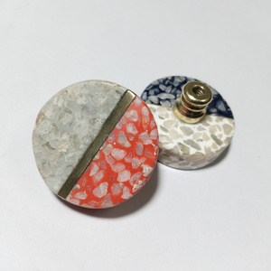 Half N Half Terrazzo Multi-Functional Resin Cabinet Knobs Wall Hooks Unique Modern Design for Dresser <b>Wardrobes</b> Doors <b>Rustic</b> - Product Image 1