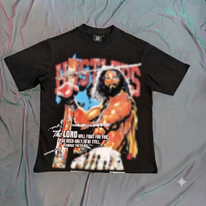เสื้อยืดโลโก้ขายดีที่สุด แฟชั่นยูนิเซ็กส์ เสื้อผ้าผู้ชาย แบรนด์ LH เสื้อยืดแบบมีรูประดับคริสตัล ออกแบบเองได้ แขนสั้น ขายส่ง - Product Image 2