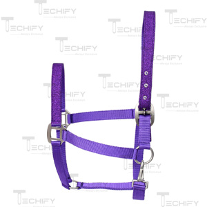Premium Purple Nylon Horse <b>Halter</b> Adjustable Heavy Duty Equestrian Headcollar with Metal Buckles - Product Image 1