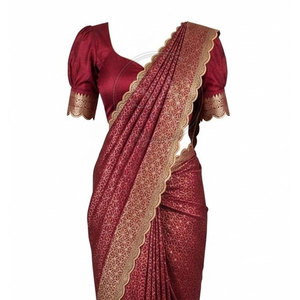 Magnifique Saree pour Femmes, Vêtement Traditionnel Élégant Drapé, Tenue Ethnique Brodée, Mode pour Mariage, Festival, Soirée - Product Image 6