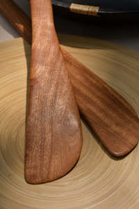 Espátula de madera de neem 100% natural con mango largo, antiadherente, segura para mezclar, utensilio de cocina apto para alimentos, precio al por mayor desde India. - Product Image 5
