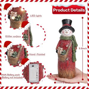 Decorazioni Natalizie con Pupazzo di Neve LED, Statua in Resina per Interni, Figurina Festiva e Giocattolo per Celebrazioni Natalizie - Product Image 3