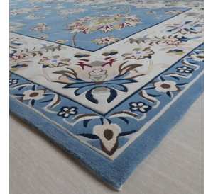 Alfombras modernas de color azul, anudadas a mano, de alta calidad, multicolor, abstractas, tejidas a mano, antideslizantes, con base de espuma, para uso como alfombra de pasillo o para rezar. - Product Image 3