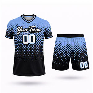 Conjunto de Camiseta y Pantalones Cortos de Fútbol Personalizados para Hombre y Mujer con Nombre, Número y Logotipo del Equipo, 100% Antibacteriano, para Invierno - Product Image 2