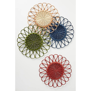 New Product Natural Rattan Charger Plates Customize Sizes Variety of Colors Handmade Rattan <b>Placemat</b> for Table Decoration HNH - Product Image 2