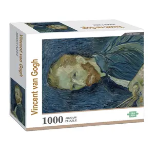 1000 Buah Papan Puzzle Lukisan Van Gogh Potongan 1000 untuk Hadiah Dewasa