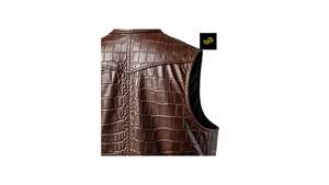 Chaleco de Cuero Grabado en Relieve para Hombre, Marca Champ King, Color Negro, Casual, Transpirable y Ecológico para Invierno - Product Image 2