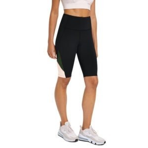 Shorts de compression d'entraînement pour femmes, taille mi-haute, couleur unie, avec grip en silicone et extensibles - Product Image 6