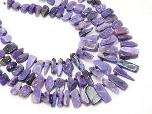 Charoita Morada en Bruto, en Forma de Barra, Pulida, Suave, de 8 Pulgadas, de 8-15 mm de Largo, para Hacer Joyería, Piedra Natural - Product Image 3