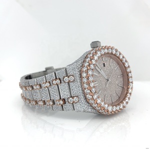 Reloj Deportivo de Lujo Personalizado con Diamantes Moissanite VVS, Acero Inoxidable de Dos Tonos, Movimiento Automático, Hecho a Mano, Unisex - Product Image 5