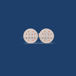 Pendientes de tuerca de moissanita VVs1 de plata esterlina S925 para mujer chapados en oro blanco con diamantes de corte redondo - Product Image 1