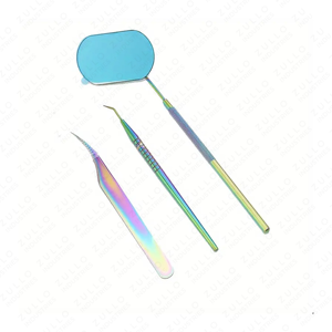 3 Piece Titanium Eyelash Mirror & Tweezers Set High Quality Grafting <b>Tools</b> for Precision Eyelash Extension Applications - Product Image 4