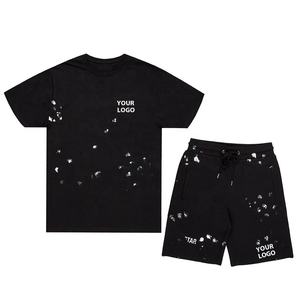 ชุดเซ็ตเสื้อยืดแขนสั้นและกางเกงขาสั้นผ้าฝ้ายสำหรับผู้ชาย OEM 2026 สกรีนลายตามสั่ง แบบ unisex ชุดลำลองฤดูร้อน 2 ชิ้น เสื้อยืดเรียบง่าย กางเกงขาสั้น - Product Image 1