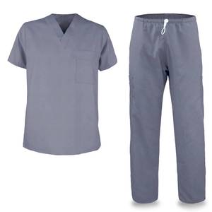 Tenues d'hôpital personnalisées à faible MOQ, ensembles de blouses médicales pour hommes, couleur unie, 100 % coton, séchage rapide, respirantes - Product Image 1