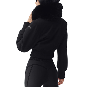 Nouvelle veste en laine pour femme de qualité supérieure, avec garniture en fausse fourrure, mélange de laine, veste d'hiver de luxe, vêtement d'extérieur court, fabricant OEM personnalisé - Product Image 2