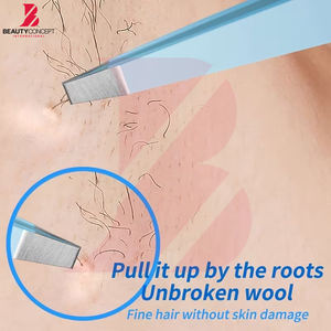 Outils de beauté, produit personnalisé, logo personnalisé, pinces à sourcils en acier inoxydable, pointe inclinée, outil d'épilation pour salon - Product Image 2