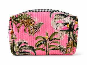 Quilted Eco-Friendly Waterproof Cosmetic Bag Zipper <b>Makeup</b> Pouch Printed for <b>Case</b> with Inner Mesh Pockets Travel Organizer - Product Image 2