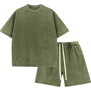 Camiseta de punto oversize con cuello redondo y estampado, hombros caídos, peso pesado 220g, corte largo y holgado para hombre - Súper a la moda - Product Image 5