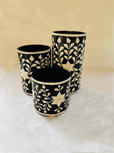 Vase à fleurs moderne de haute qualité, fait main, plaqué or, avec incrustation d'os, style côtier, pour plantes, idéal pour mariage et Ramadan - Product Image 2