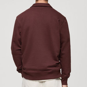 100% Cotton Custom Logo Oem <b>Pullover</b> <b>Jumper</b> 1/4 Quarter Half Zip Sweatshirt For Men Down Collar Wholesale Factory Supplier - Product Image 5