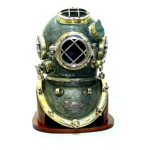 Casco de buceo vintage de metal para aguas profundas, máscara de buceo decorativa histórica, casco náutico antiguo para exhibición marítima - Product Image 4