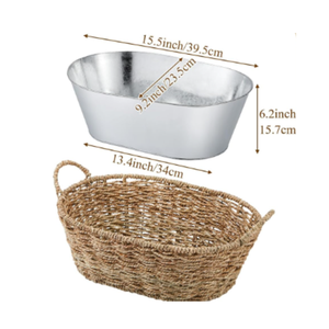 Cesta exterior de junco marino estilo rústico para cubitera, ideal para fiestas y picnics, venta al por mayor de fábrica de Vietnam - Product Image 2