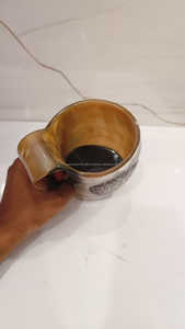 แก้วมักลายวัวฮอร์นขัดมันของแท้จากงานหัตถกรรมของ saniya แก้วมักใช้ดื่มแบบไวกิ้งแก้วมักสไตล์สัตว์ต่างๆราคาไม่แพง - Product Image 3