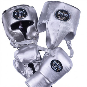 Conjunto de Equipo de Protección de Boxeo Metálico con Casco y Guantes para Entrenamiento y Práctica - Product Image 5