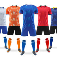 Set Jersey Sepak Bola Custom Dewasa Remaja Bahan Bernapas 100% Poliester Pakaian Olahraga untuk Latihan Tim Sepak Bola dan Seragam Pertandingan