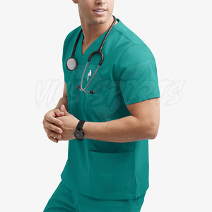 <b>Scrub</b> <b>Sets</b> 100% Cotton Soft Fabric Healthcare Apparel Relaxed Design Men's <b>Scrub</b> <b>Sets</b> for Medical Staff Everyday Wear - Product Image 2