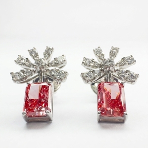 Round & Radiant Lab Grown Diamond <b>Earrings</b> in PT950 Platinum | IGI Certified 2.75 CT - Product Image 2