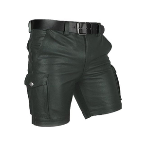 Shorts en cuir décontractés pour hommes de haute qualité 2026, 100 % cuir, séchage rapide, logo personnalisé, service OEM - Product Image 2