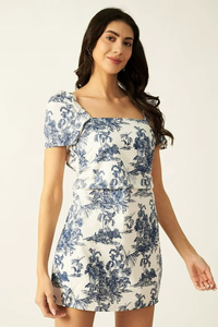 Indian Trending Custom Print Women's Casual Backless Dress U-neck Sustainable Linen Cotton Women's Dresses For Casual And Party - Product Image 3