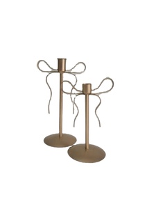 Juego de Portavelas de Latón Dorado Hecho a Mano, 2 Soportes para Velas Cónicas, Decoración Minimalista para el Hogar, para Mesa de Dormitorio, Sala de Estar, Navidad, Pascua - Product Image 2