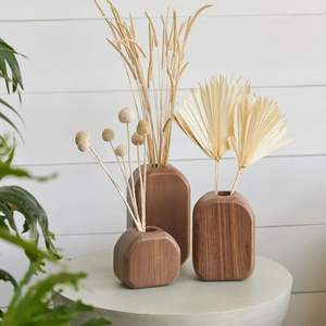 Premium Interior Accent Handcrafted Wooden <b>Vase</b> India Origin RR ENTERPRISES Brand Model RR202513144 - Product Image 1