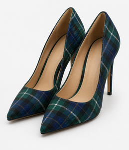 Escarpins à talons aiguilles écossais à carreaux pour femmes, à bout pointu, pour mariage, mode, vente en gros, fabrication OEM ODM - Product Image 1