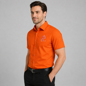 Custom <b>Men</b> <b>Half</b> <b>Sleeve</b> Dress Shirt Formal Apparel <b>Men</b> <b>Half</b> <b>Sleeve</b> Dress Shirt Featuring Soft Fabric Breathable Construction - Product Image 4