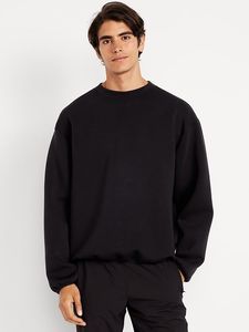 OEM Custom Heavy <b>Fleece</b> Crewneck Sweatshirt Plain Oversized Boxy Fit Pullover Minimalist <b>Navy</b> Blue <b>Men</b> Jumper Wholesale Apparel - Product Image 3