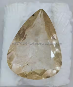 พลอยสังเคราะห์สังเคราะห์สังเคราะห์จากธรรมชาติสีทองและหยาบผลิตจากควอตซ์อัญมณีหลวม - Product Image 2