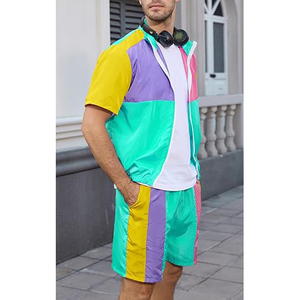 Men's Custom Logo Solid Windbreaker Two-Piece Heavyweight Sweat Shorts Jacket <b>Set</b> Summer Eco-Friendly Casual Breathable - Product Image 6