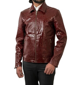 Blouson aviateur en cuir d'agneau de qualité supérieure pour homme, fait main, logo personnalisé, col montant, réversible, respirant, manteau d'hiver, service OEM - Product Image 4