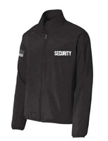 Veste coupe-vent unisexe légère et résistante à l'eau pour le personnel des événements, veste de sécurité pour agents de sécurité, veste anorak noire
