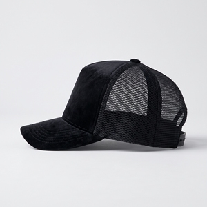 Gorra Trucker de Malla de Terciopelo Negra Personalizable al por Mayor, de 5 Paneles, Ajustable, Unisex, INJAE IA-20260728-P44 para Uso Casual al Aire Libre - Product Image 2