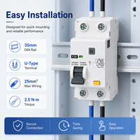 Disjoncteur différentiel CDB6HLES-63 1P+N 2P 3P 3P+N 4P 1A-63A 230V 400V 10kA 10-300mA Type A Courbes AC B C D Rail DIN