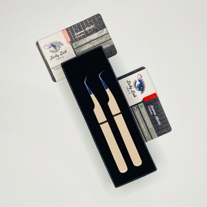 แหนบต่อขนตา 90/45 องศา ปลายพลาสม่า สีนู้ด จับแน่น ปลายแหลม แหนบสแตนเลส ปลายไฟเบอร์เรียบ - Product Image 1