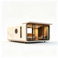 Maison conteneur préfabriquée de type capsule spatiale, design élégant, luxe moderne, étanche, écologique, pour le camping