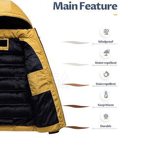 Chaqueta Acolchada Informal con Capucha para Hombre, Abrigo de Invierno Ligero para Viajes, Uso Diario y Protección contra el Frío - Product Image 3