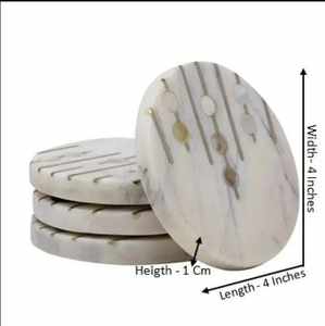 Sous-verres rectangulaires écologiques Axiom Home Accents, style moderne fait main, en bois massif incrusté de pierre, épaisseur 5 mm, pour la table - Product Image 5